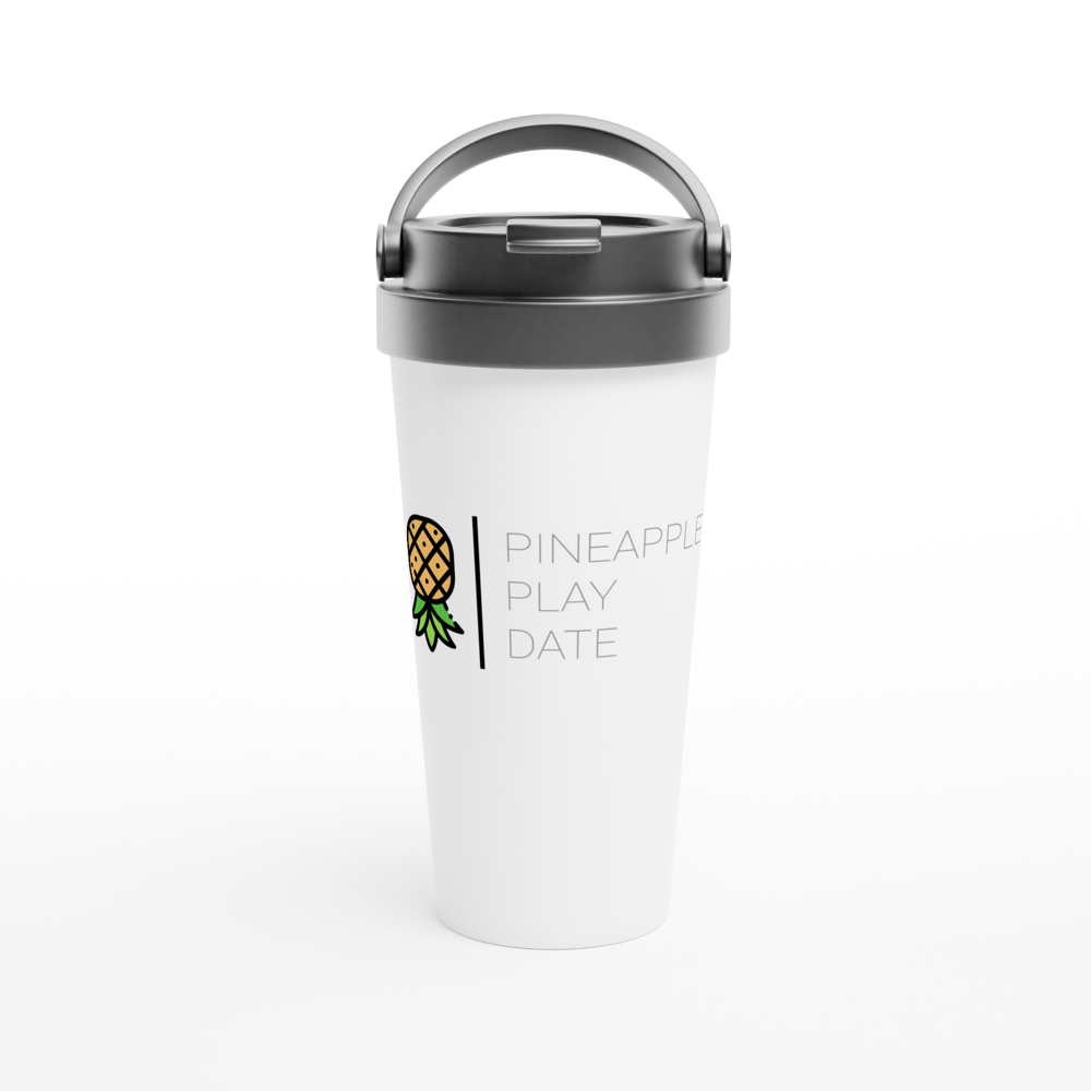 White 15oz Stainless Steel Travel Mug