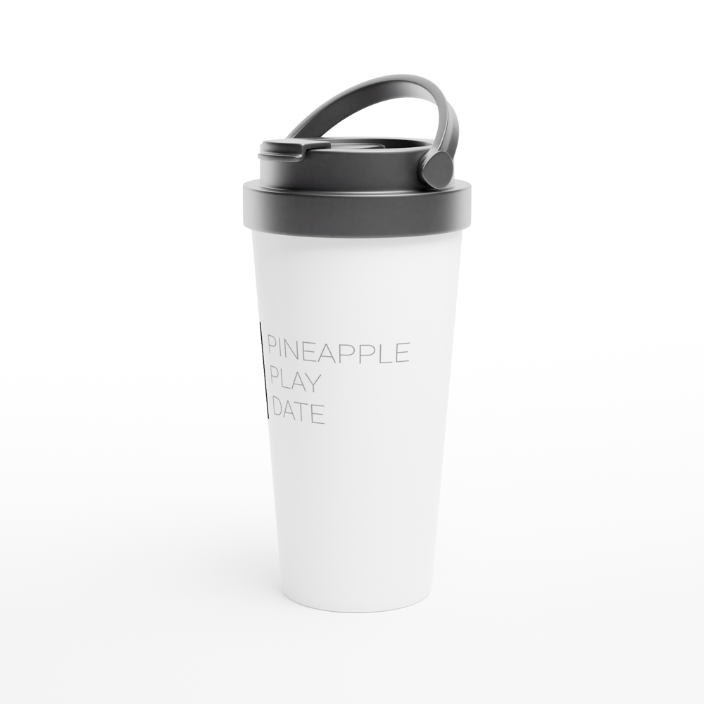 White 15oz Stainless Steel Travel Mug