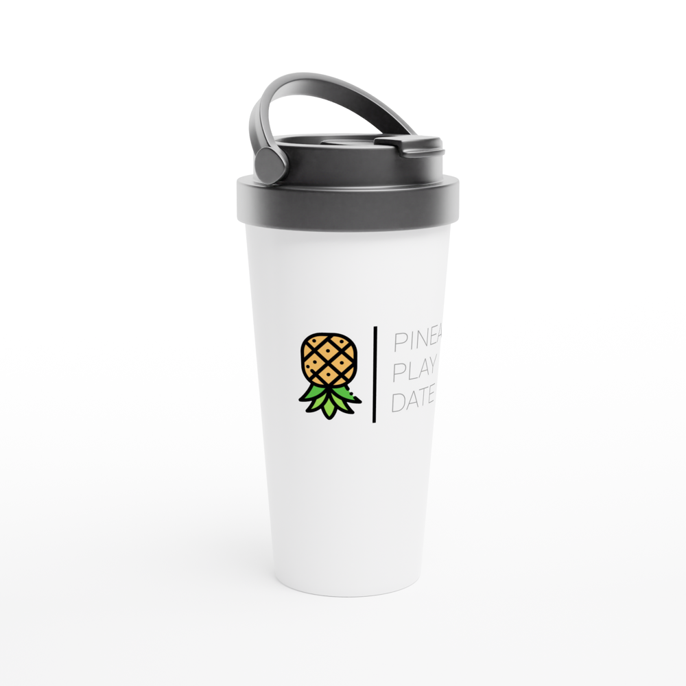 White 15oz Stainless Steel Travel Mug
