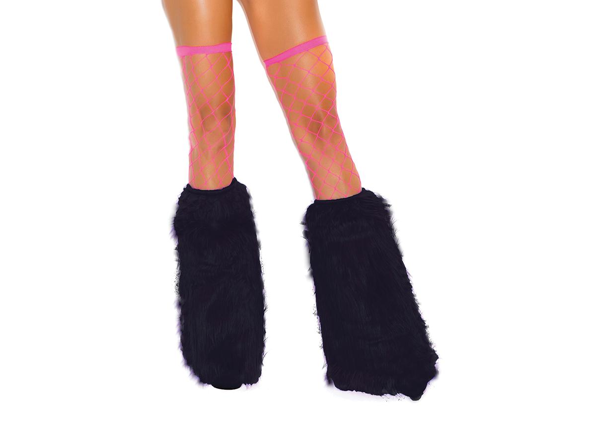 Black Furry Leg Warmers