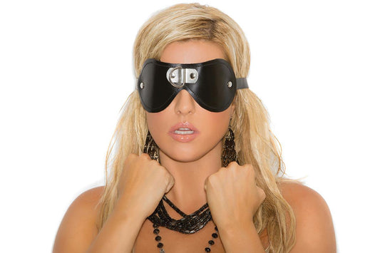 Leather Blindfold W- 'd' Ring